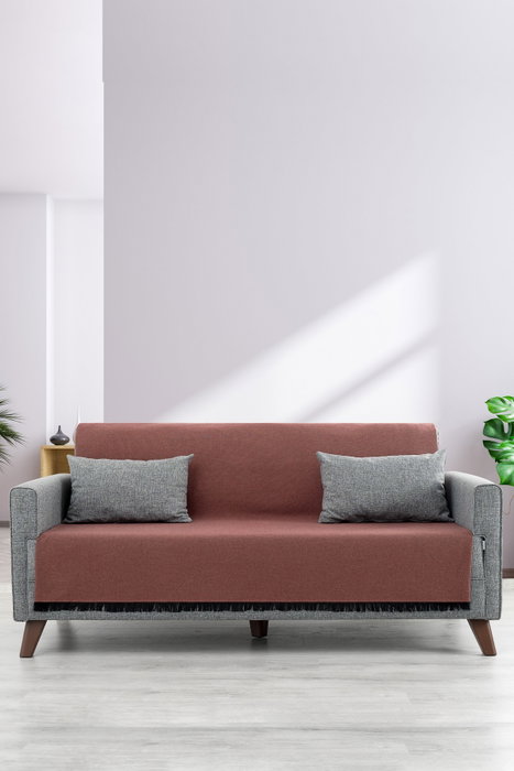 L'essentiel linge de maison Funda de Sofá Lalin 200 Rojo Teja 200 x 200 cm Algodón Poliéster